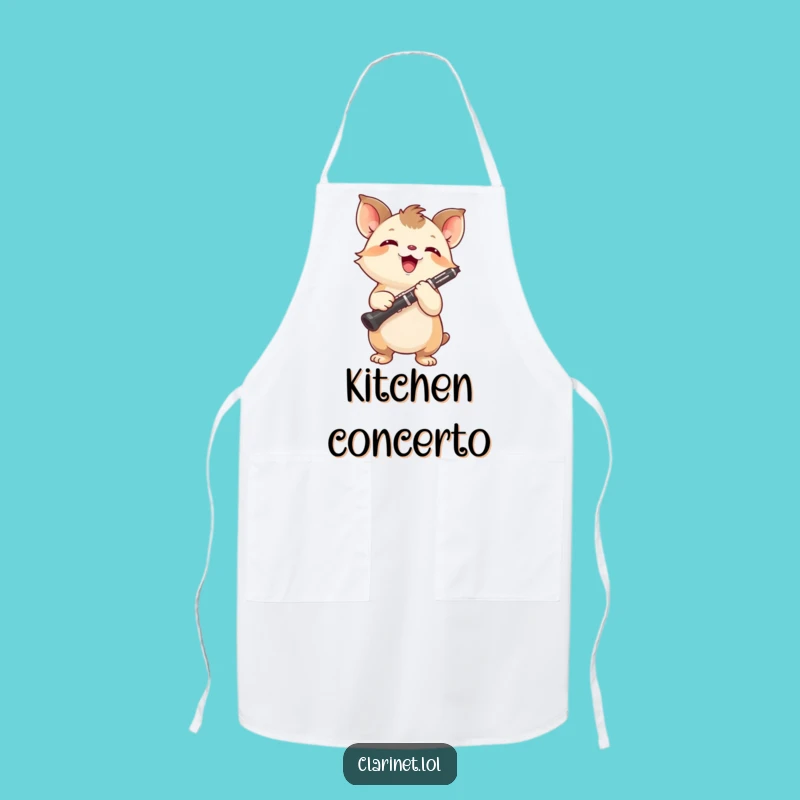 Funny Energetic Creature Clarinet Apron: Cook with Musical Focus