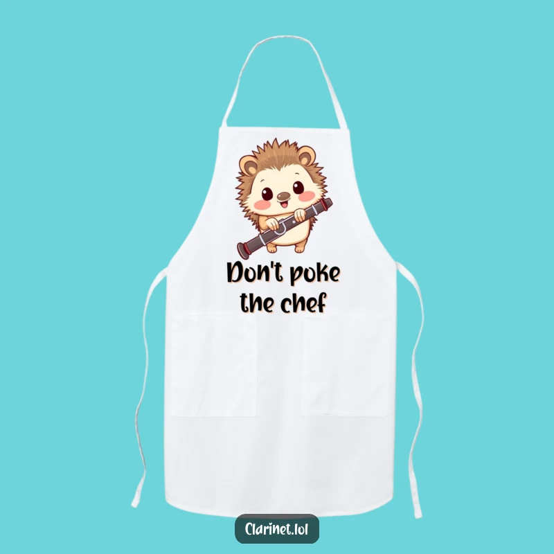 Funny Hedgehog Clarinet Apron: Cook with Delightful Musical Flair!