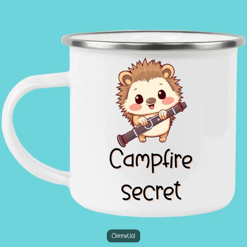 Hedgehog Clarinet Camping Mug: Adventure-Ready Musical Fun!