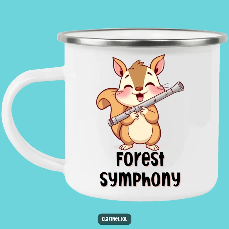 Squirrel Clarinet Camping Mug: Adventure Fuel with Musical Fun!