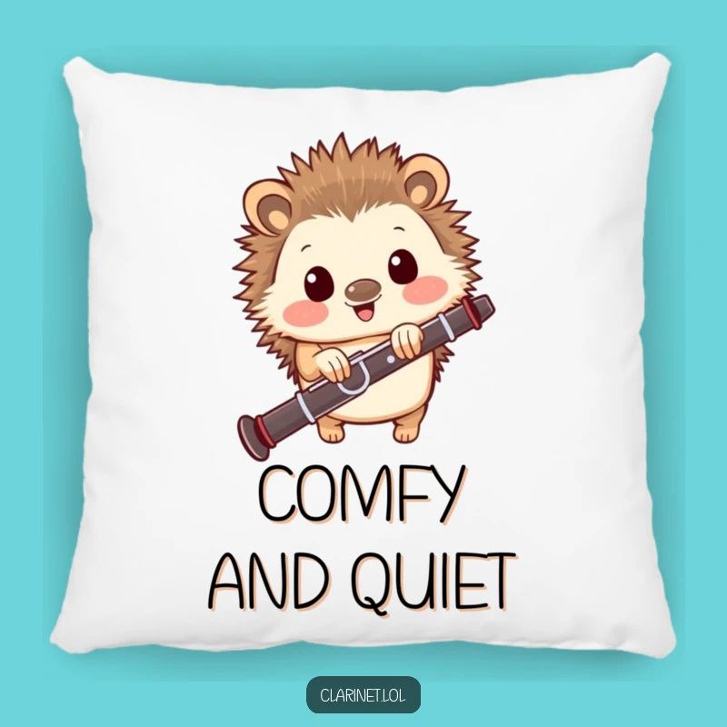 Hedgehog Clarinet Pillow: Cozy Comfort with Funny Charm!