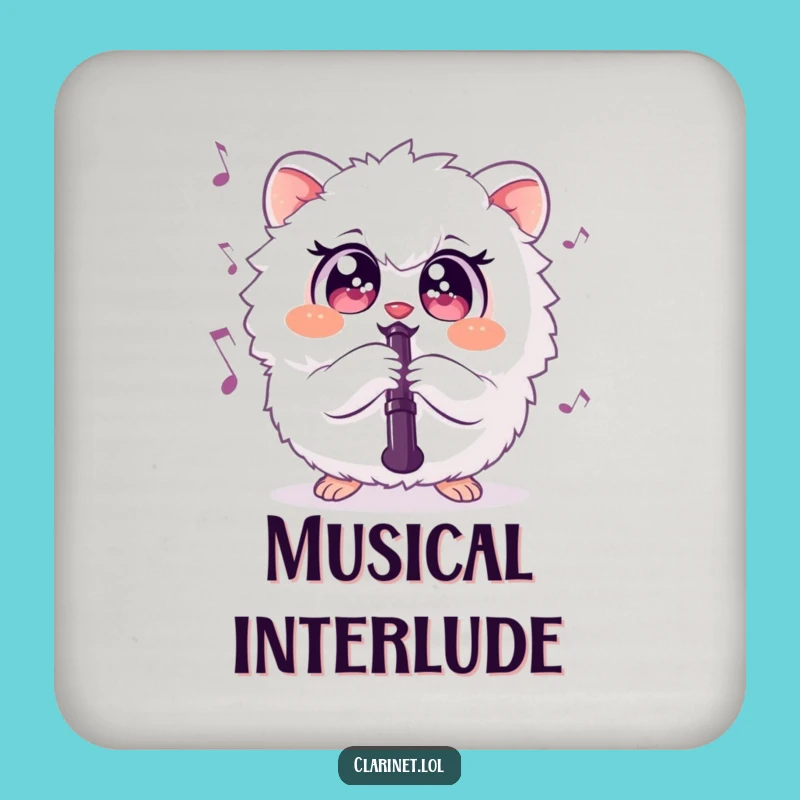 Funny Fluffy Creature Clarinet Coaster: Protect Surfaces with Musical Humor
