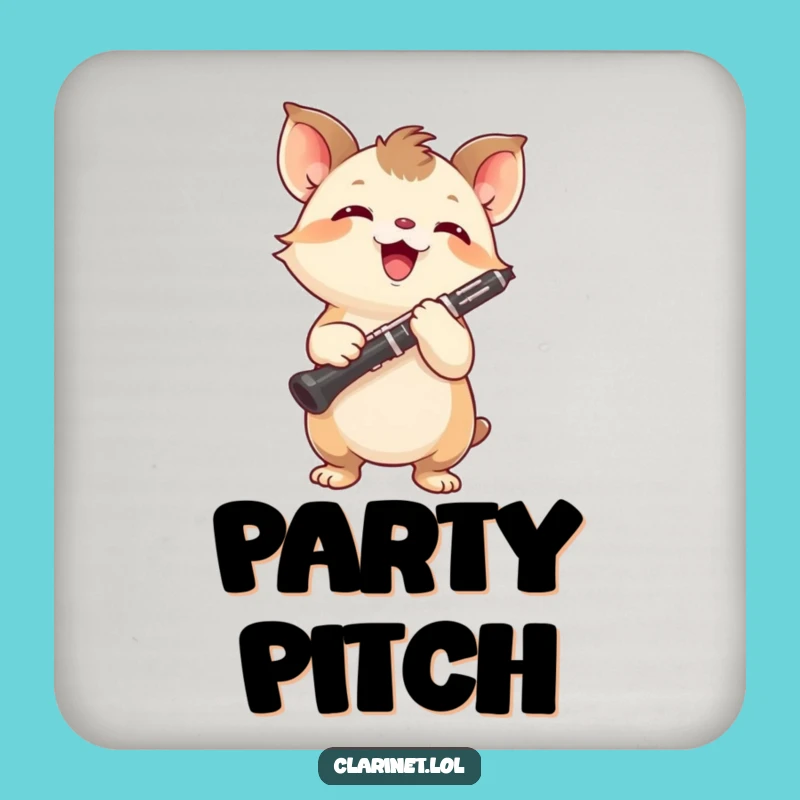 Funny Energetic Creature Clarinet Coaster: Protect Surfaces with Musical Drive