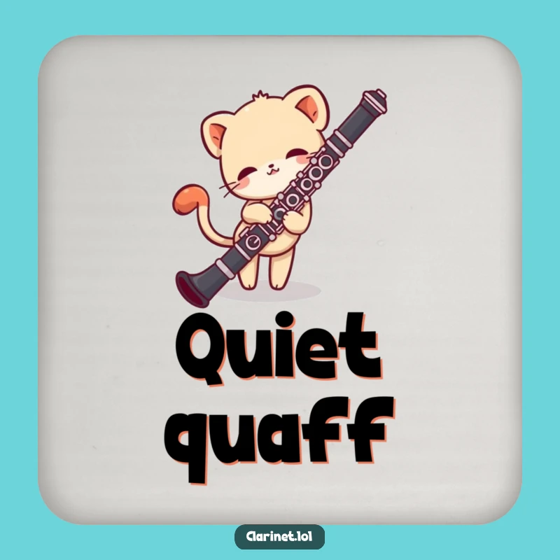 Funny Shy Creature Clarinet Coaster: Protect Surfaces with Shy Charm