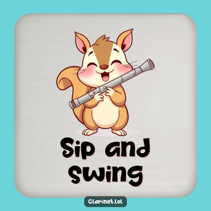 Squirrel Clarinet Coasters: Funny Protection for Your Table!