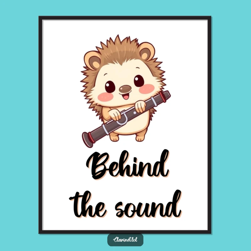 Hedgehog Clarinet Art Poster: Delightful Music for Your Walls!