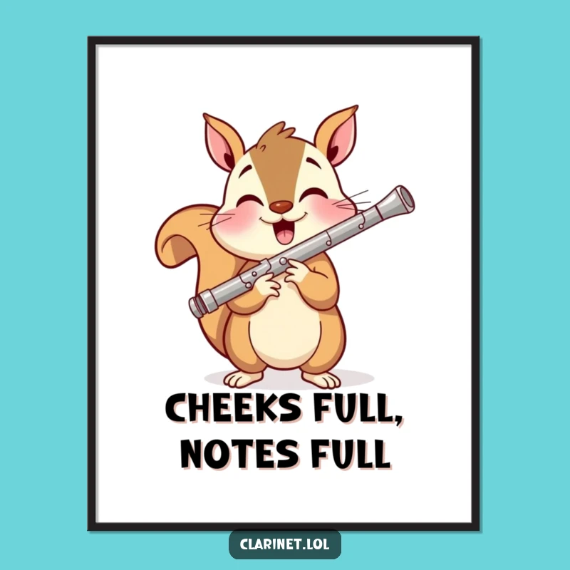 Squirrel Clarinet Art Poster: Fun Music Vibes for Your Walls!