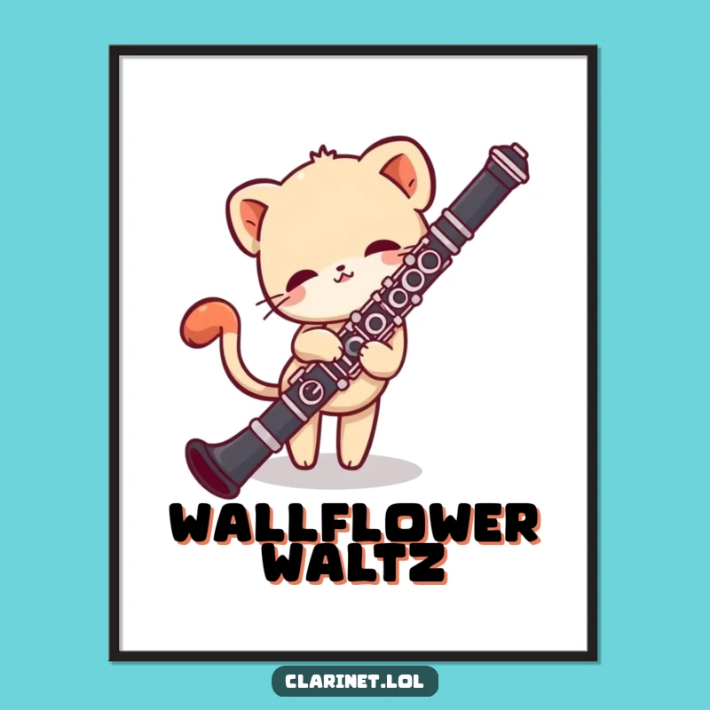 Funny Shy Creature Clarinet Poster: Sweet Art for the Hesitant Musician