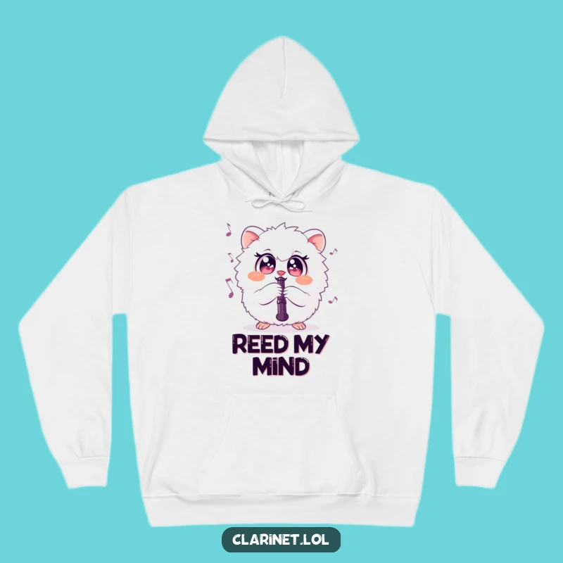Cozy Funny Fluffy Creature Clarinet Hoodie: Warm Up with Hilarious Musical Vibes