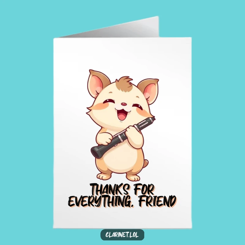 Free Printable Thank You Card: Energetic Creature's Musical Thanks - DIY Download