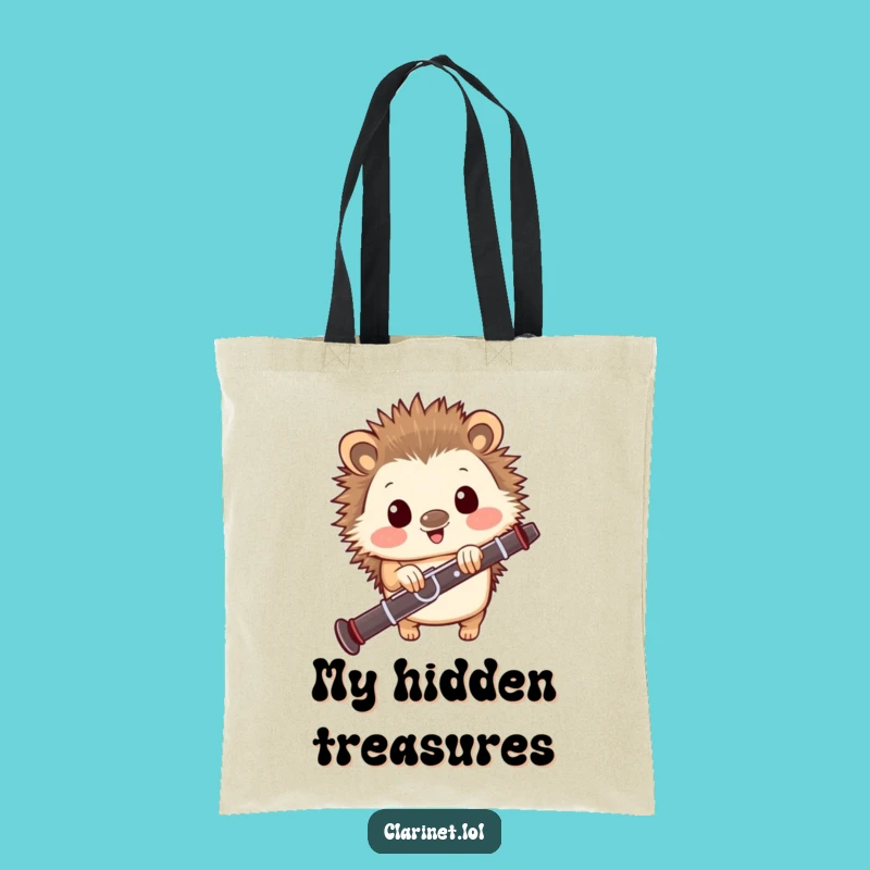 Hedgehog Clarinet Tote Bag: Carry Your Essentials with Funny Flair!